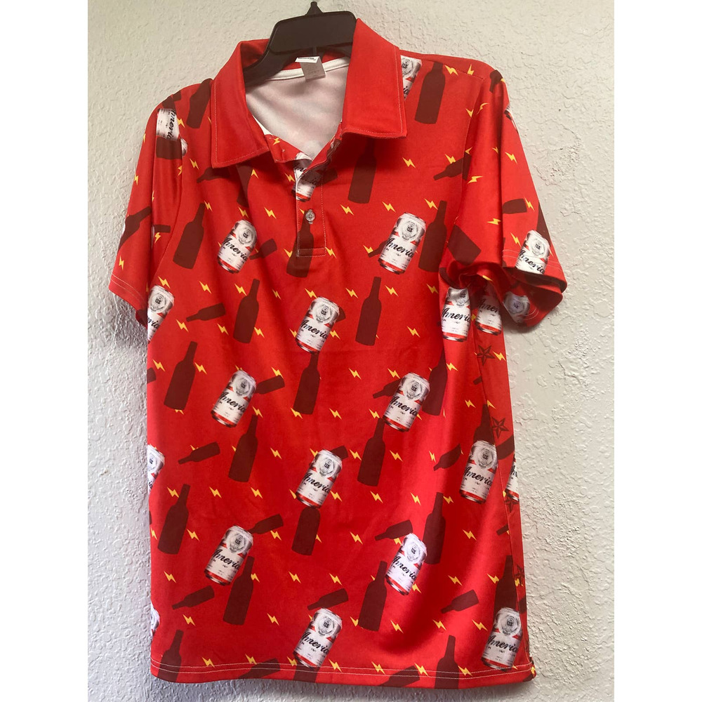 GARMENT ONE Beer Can Shirt Men's size S